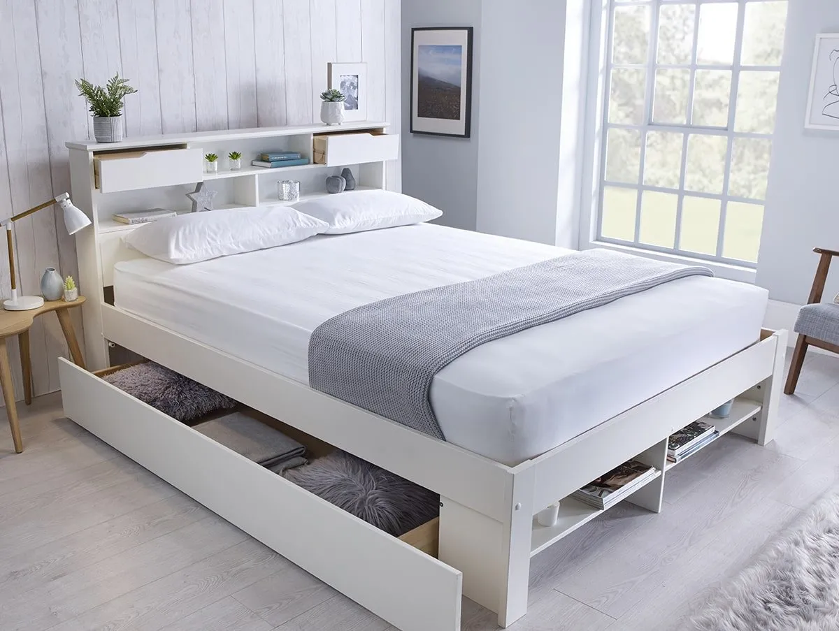 Bedmaster Bedmaster Fabio 4ft6 Double White Wooden Bed Frame