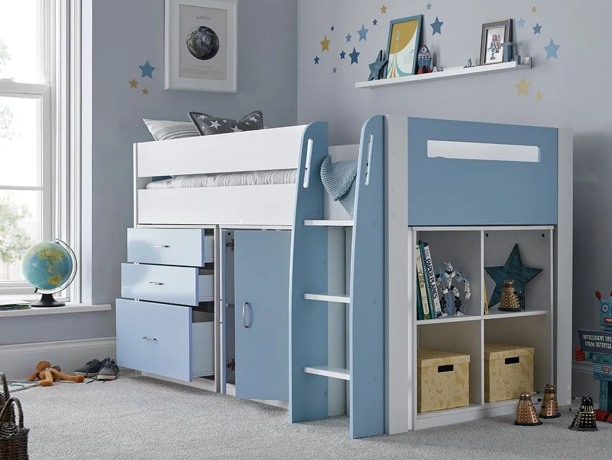 Bedmaster Bedmaster Lacy 3ft Single Blue Mid Sleeper Bed Frame