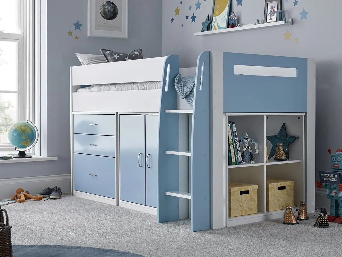 Bedmaster Bedmaster Lacy 3ft Single Blue Mid Sleeper Bed Frame