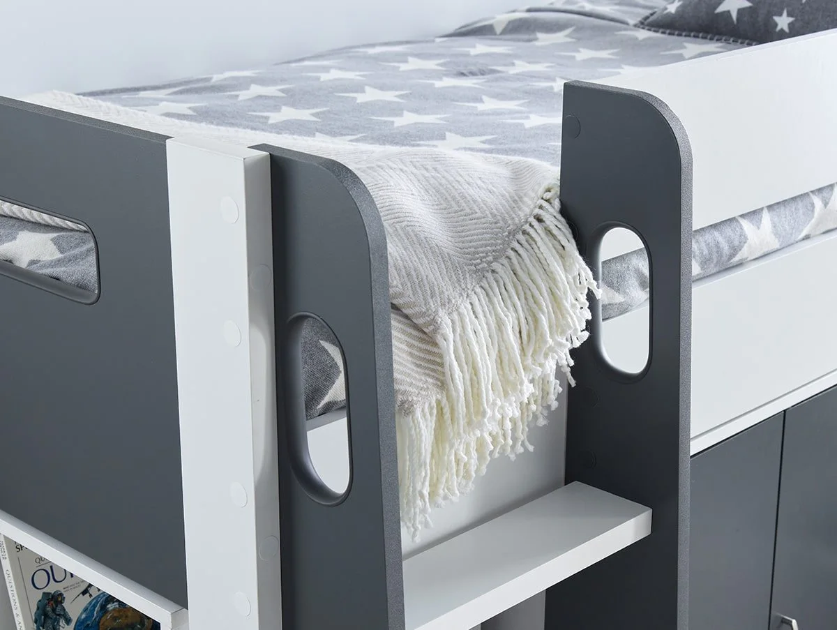 Bedmaster Bedmaster Lacy Grey & White Mid Sleeper Bed Frame