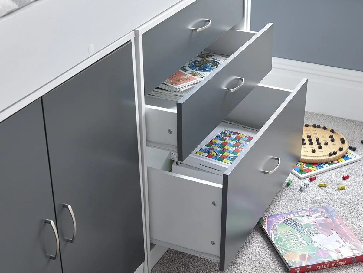 Bedmaster Bedmaster Lacy 3ft Single Grey & White Mid Sleeper Bed Frame