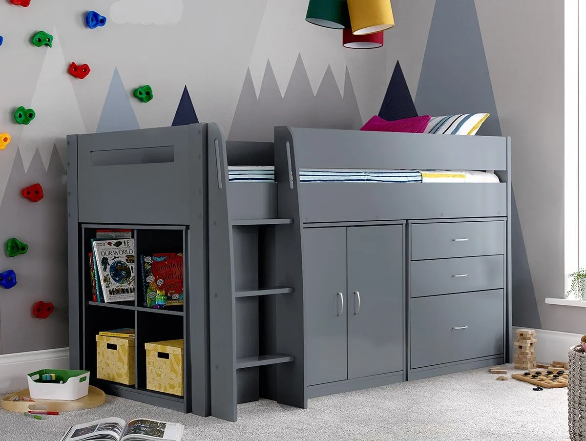 Bedmaster Bedmaster Lacy 3ft Single Grey Mid Sleeper Bed Frame