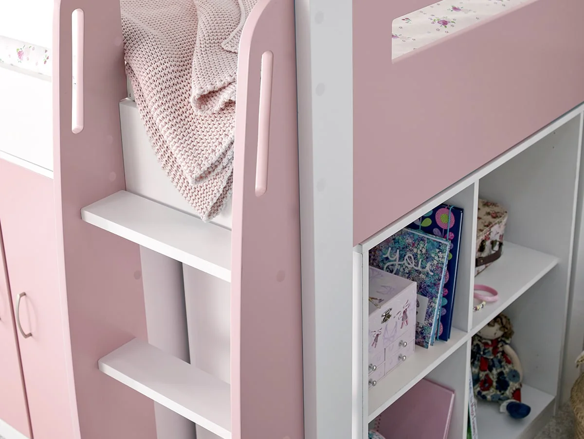 Bedmaster Bedmaster Lacy Pink Mid Sleeper Bed Frame