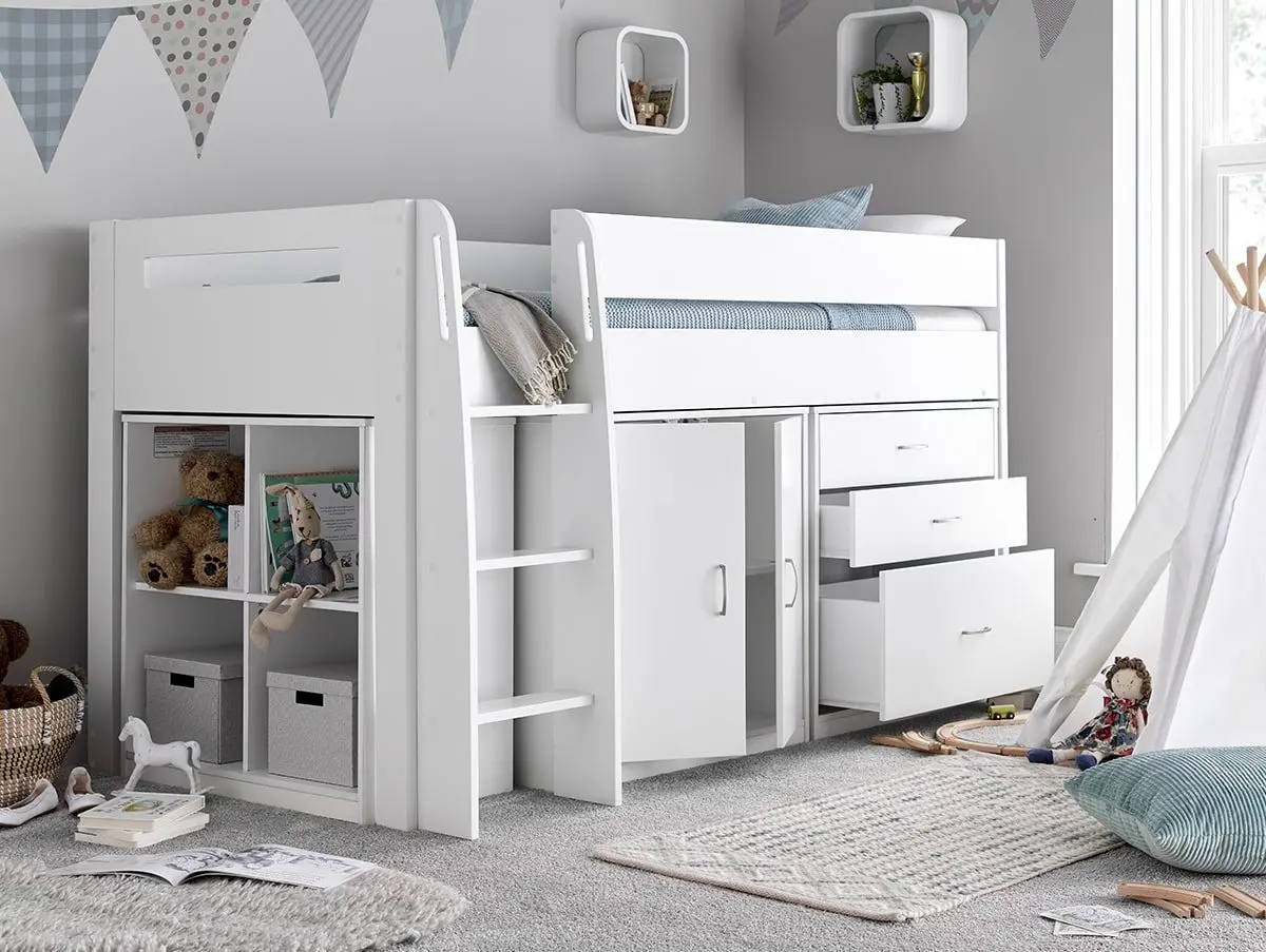 Bedmaster Bedmaster Lacy 3ft Single White Mid Sleeper Bed Frame