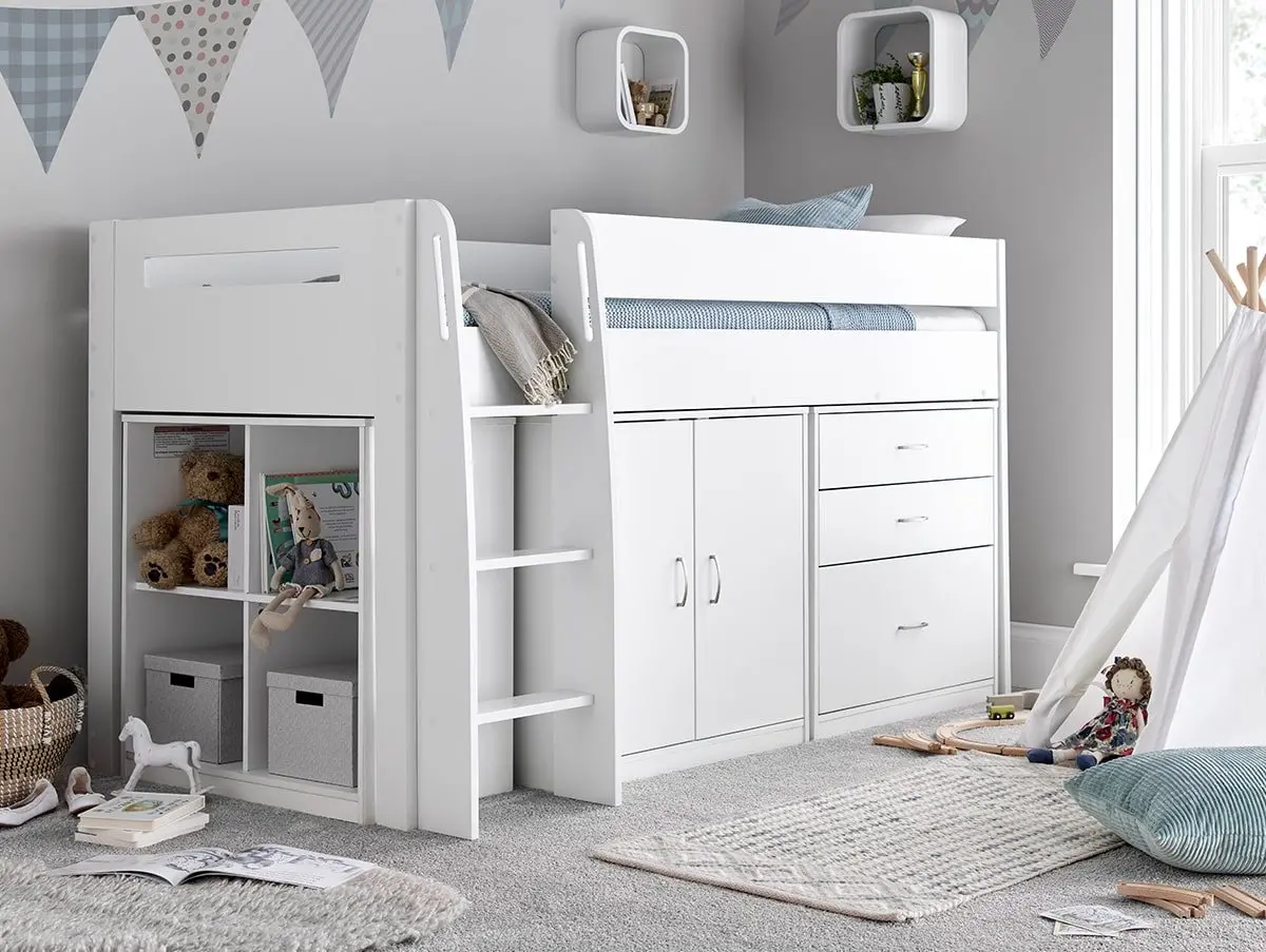 Bedmaster Bedmaster Lacy 3ft Single White Mid Sleeper Bed Frame