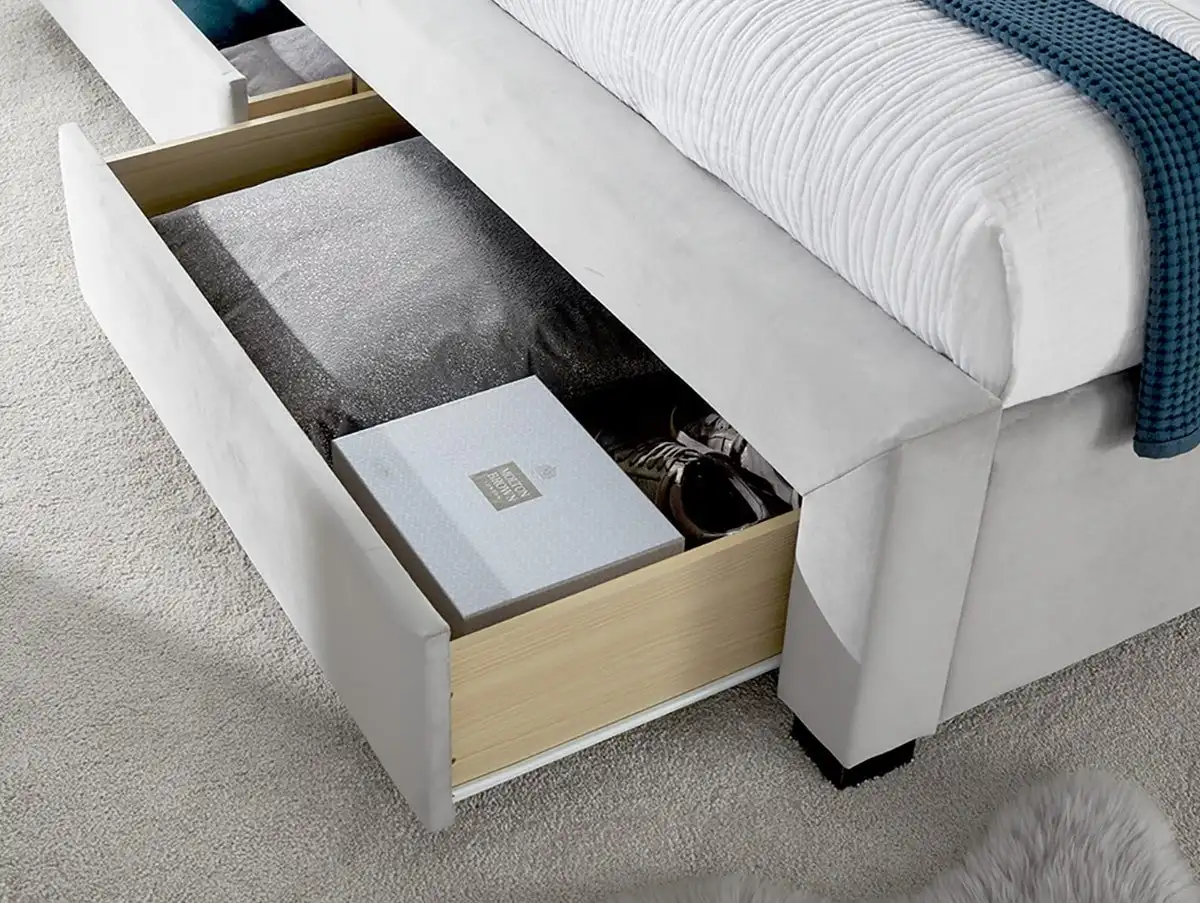 Bedmaster Bedmaster Newton 5ft King Size Grey Fabric 4 Drawer Bed Frame