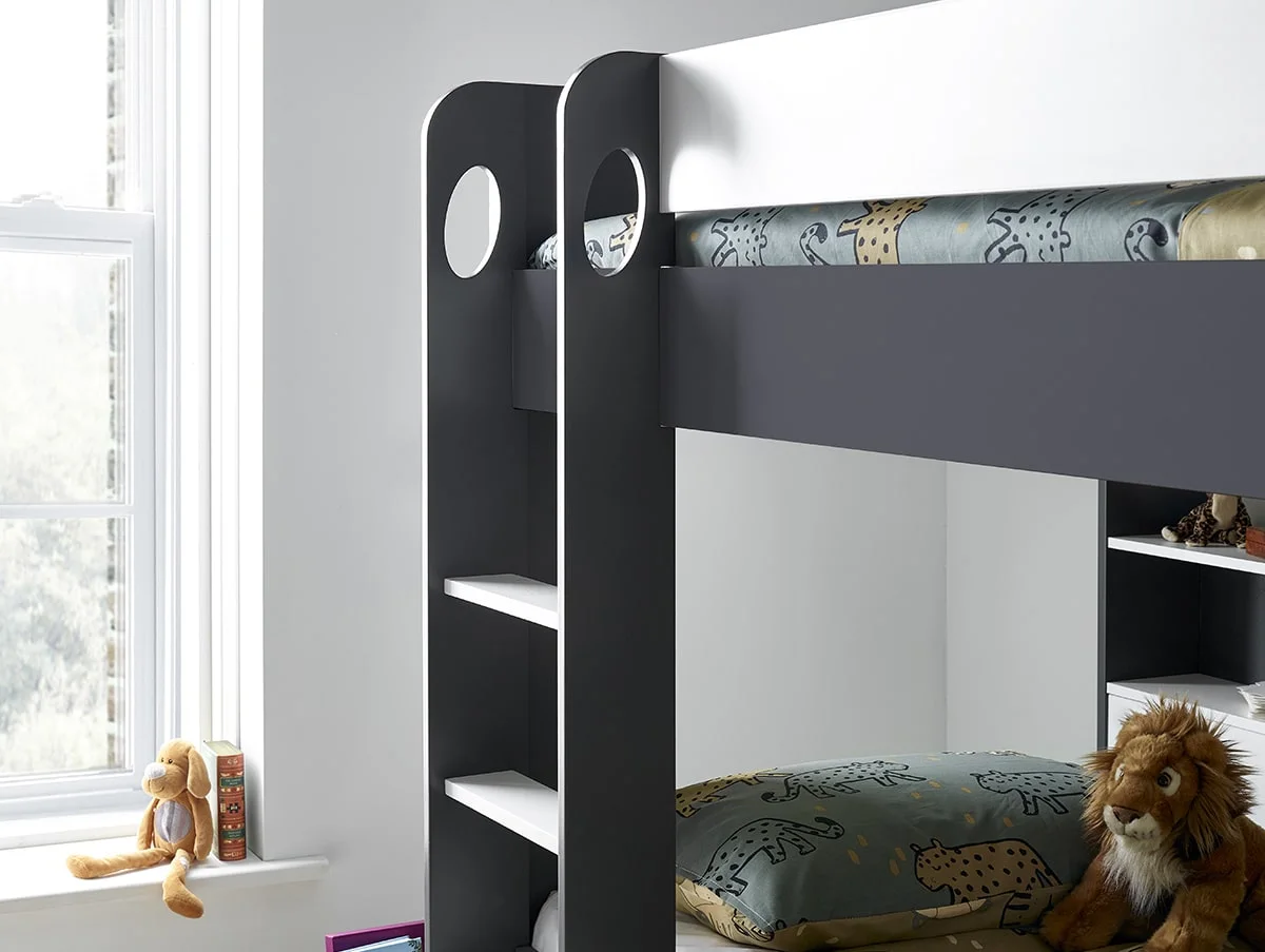 Bedmaster Bedmaster Oliver 3ft Grey & White Bunk Bed Frame