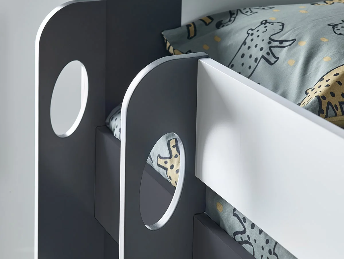 Bedmaster Bedmaster Oliver Grey & White Triple Bunk Bed Frame
