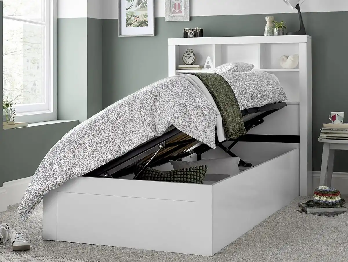 Bedmaster Bedmaster Oscar 3ft Single White Wooden Ottoman Bed Frame
