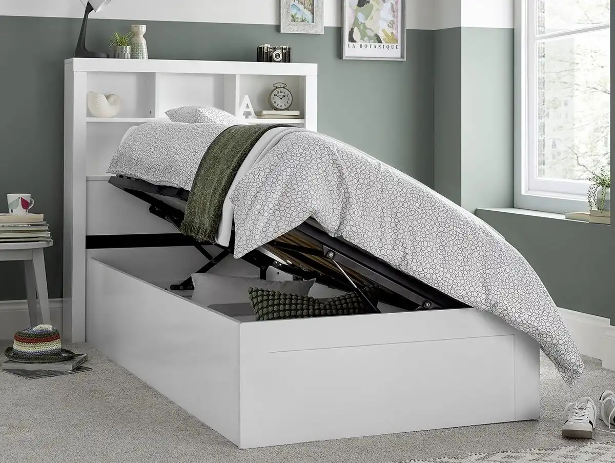 Bedmaster Bedmaster Oscar 3ft Single White Wooden Ottoman Bed Frame