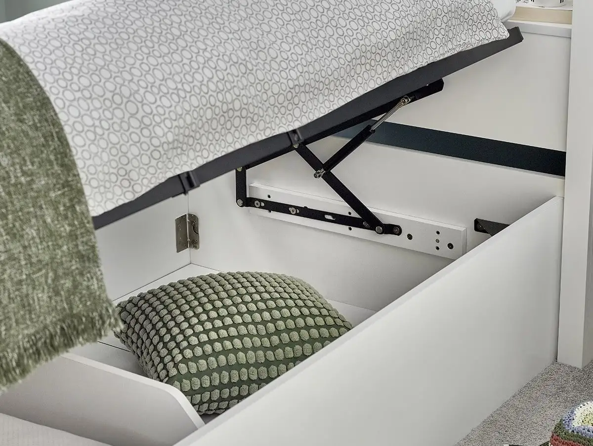 Bedmaster Bedmaster Oscar 3ft Single White Wooden Ottoman Bed Frame