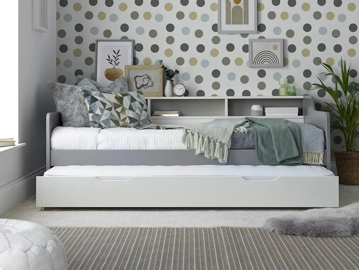 Bedmaster Bedmaster Tyler 3ft Single Grey & White Wooden Guest Bed Frame