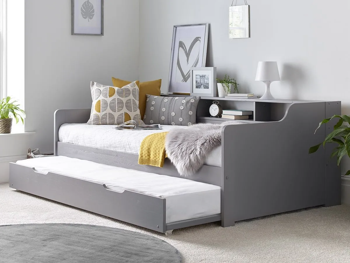 Bedmaster Bedmaster Tyler 3ft Single Grey Wooden Guest Bed Frame