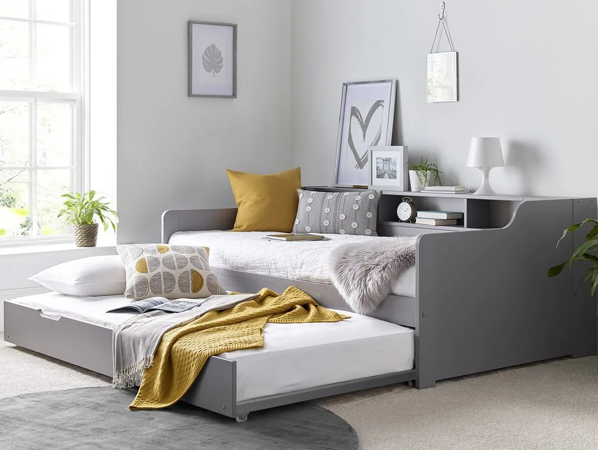 Bedmaster Bedmaster Tyler 3ft Single Grey Wooden Guest Bed Frame