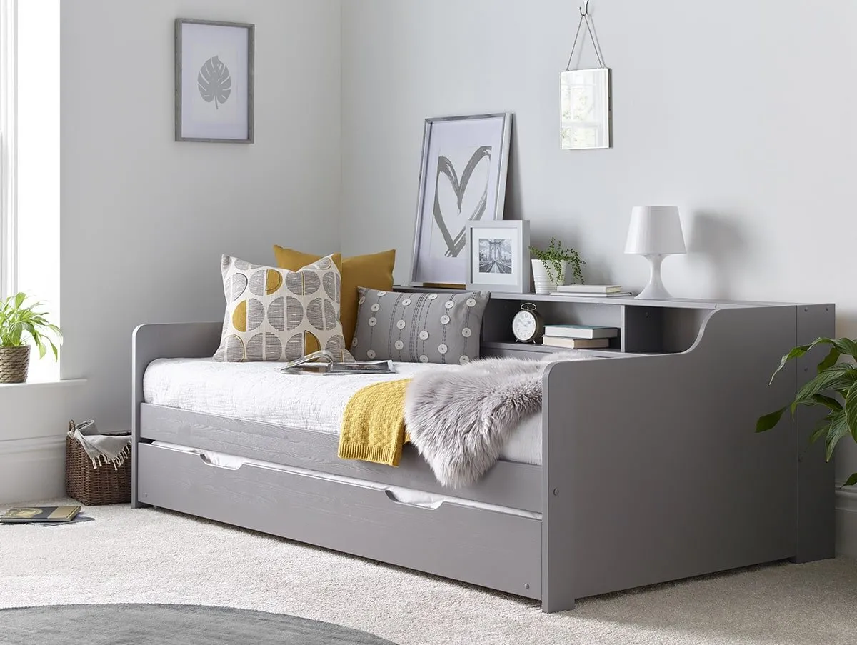 Bedmaster Bedmaster Tyler 3ft Single Grey Wooden Guest Bed Frame