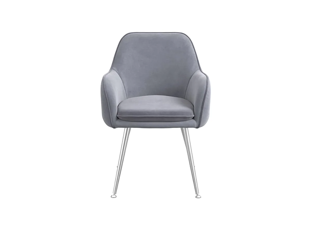 LPD LPD Tara Set of 2 Grey Velvet Dining Chairs