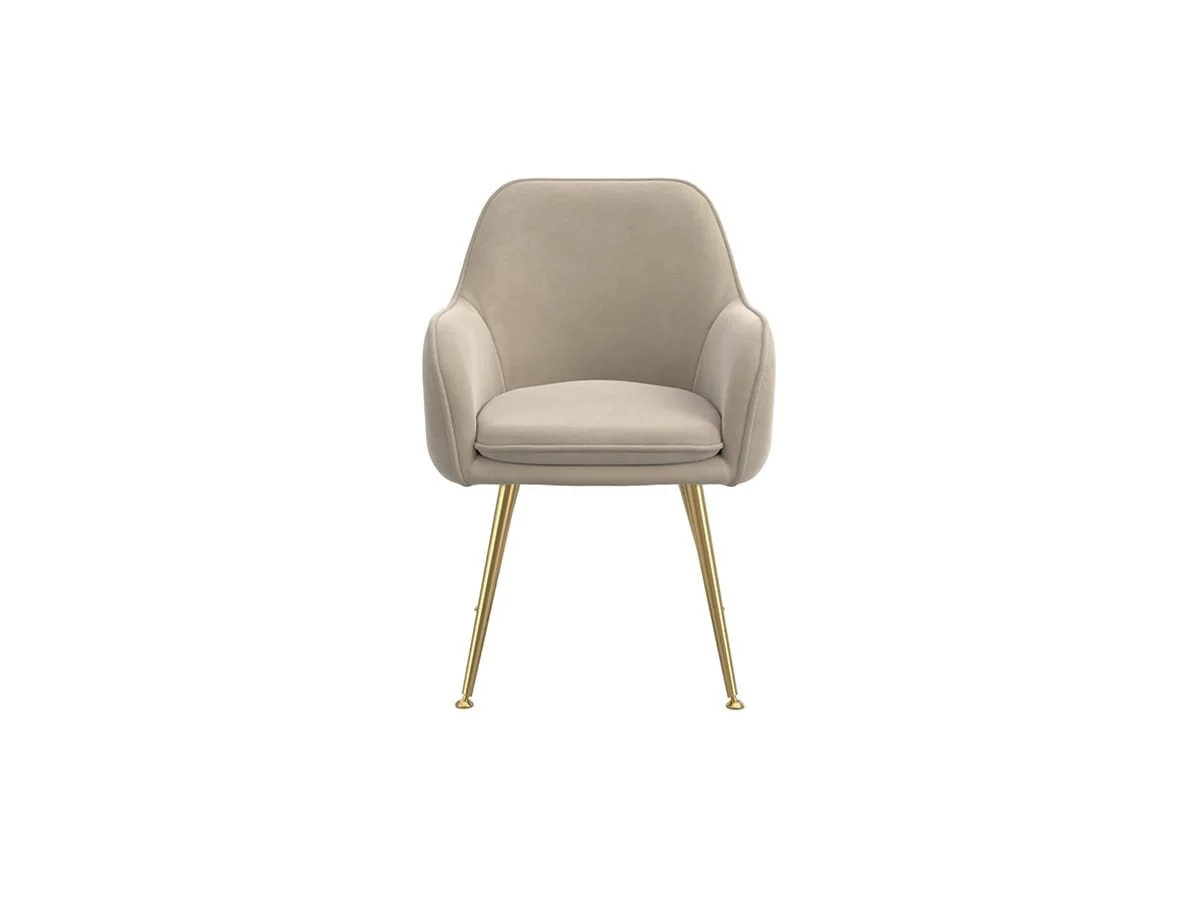 LPD LPD Tara Set of 2 Fawn Velvet Dining Chairs