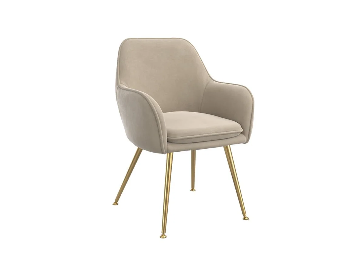 LPD LPD Tara Set of 2 Fawn Velvet Dining Chairs
