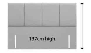 Shire Clearance - Shire Beds 4ft6 Double Divan Base with 4 Drawers plus 4 Panel Floor Standing Headboard in Faux Suede Ivory