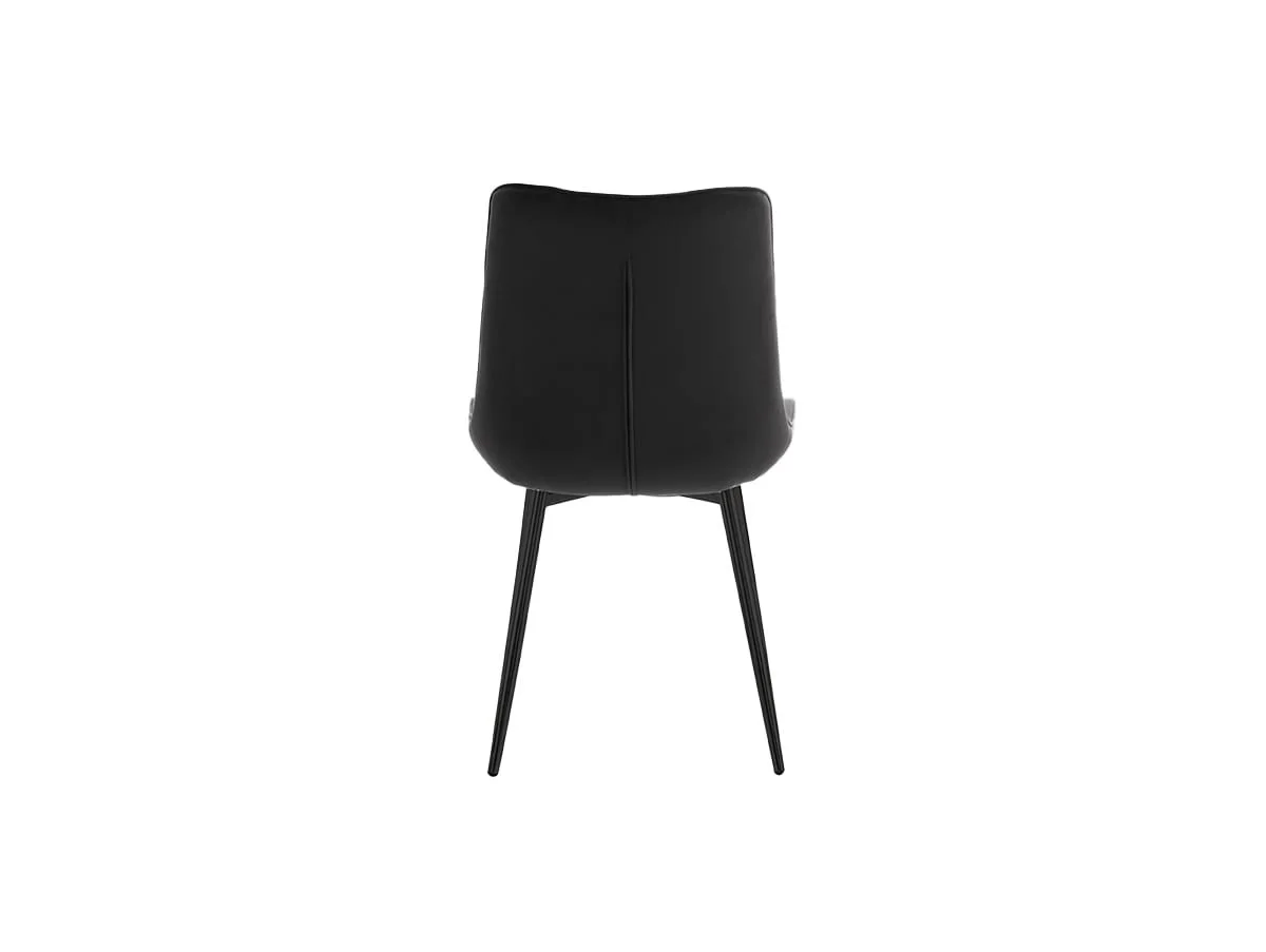 TGC TGC Alice Set of 2 Black Velvet Fabric Dining Chairs with Black Legs