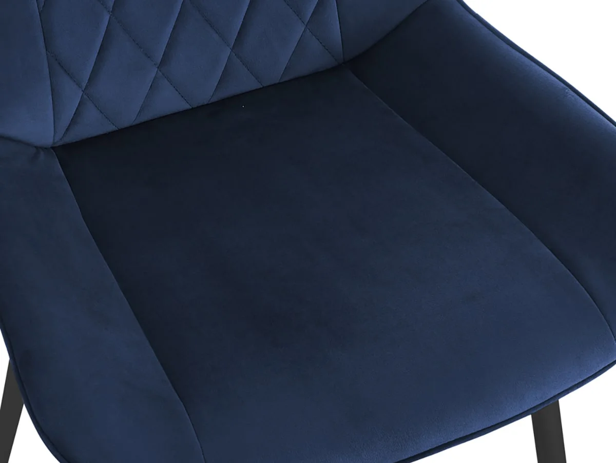 TGC TGC Alice Set of 2 Blue Dining Chairs with Black Legs