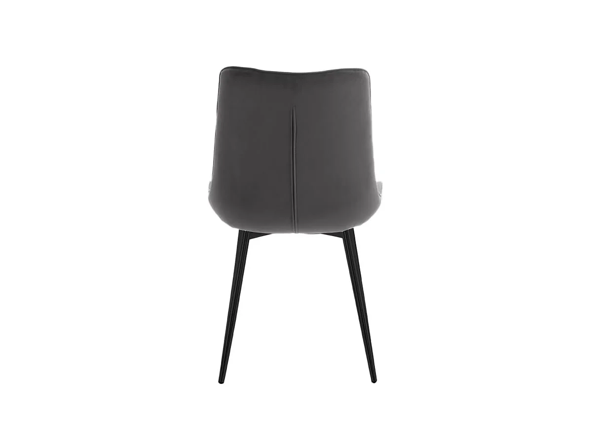 TGC TGC Alice Set of 2 Grey Fabric Dining Chairs with Black Legs