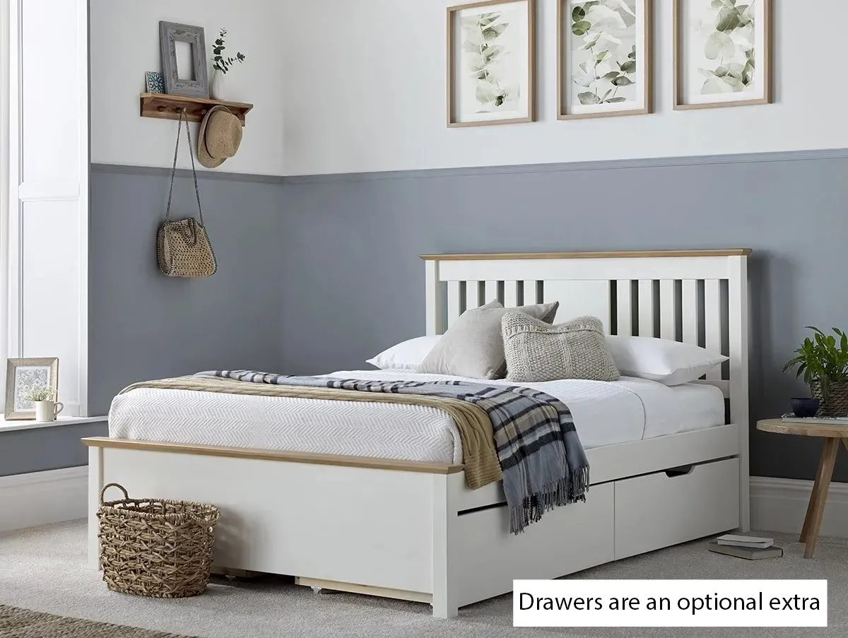 Bedmaster Bedmaster Chester 3ft Single Stone White Wooden Bed Frame