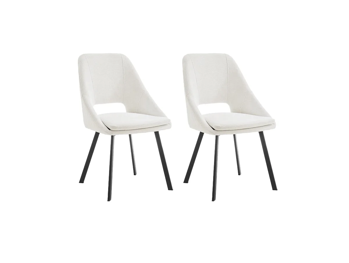 TGC TGC Bella Set of 2 Cream Fabric Dining Chairs