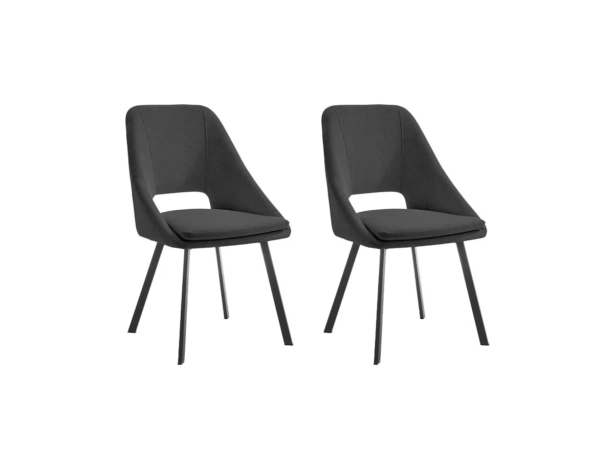TGC TGC Bella Set of 2 Grey Fabric Dining Chairs