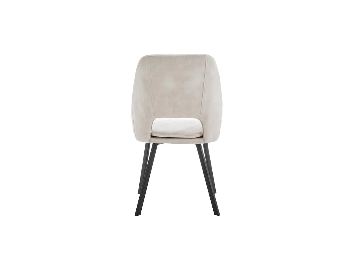 TGC TGC Bella Set of 2 Cream Velvet Fabric Dining Chairs