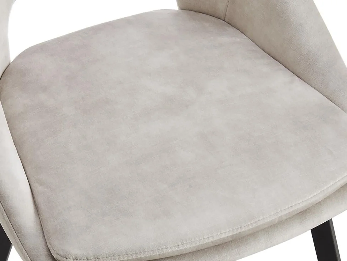 TGC TGC Bella Set of 2 Cream Velvet Fabric Dining Chairs