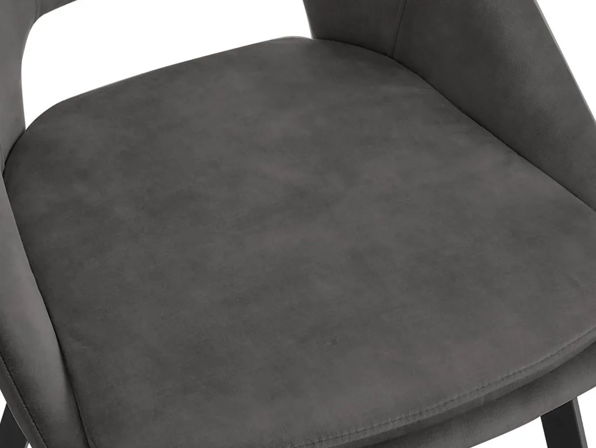 TGC TGC Bella Set of 2 Grey Velvet Dining Chairs