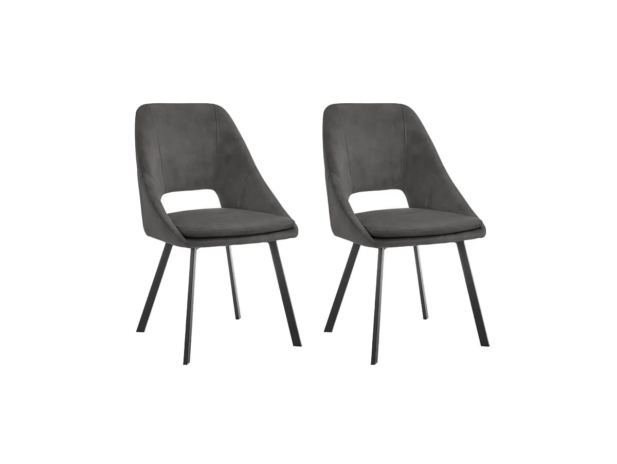 TGC TGC Bella Set of 2 Grey Velvet Dining Chairs