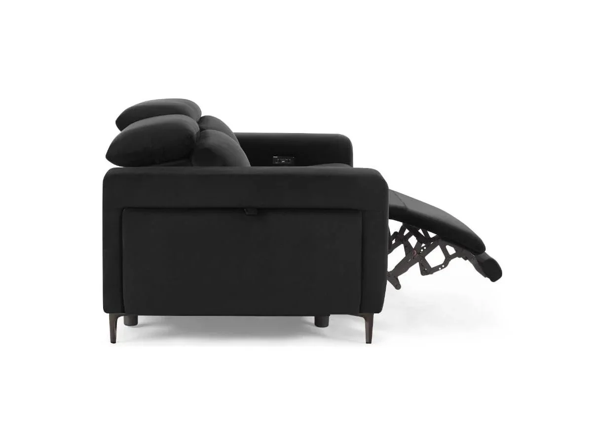 TGC TGC Amara Black 2 Seater Power Recliner Sofa