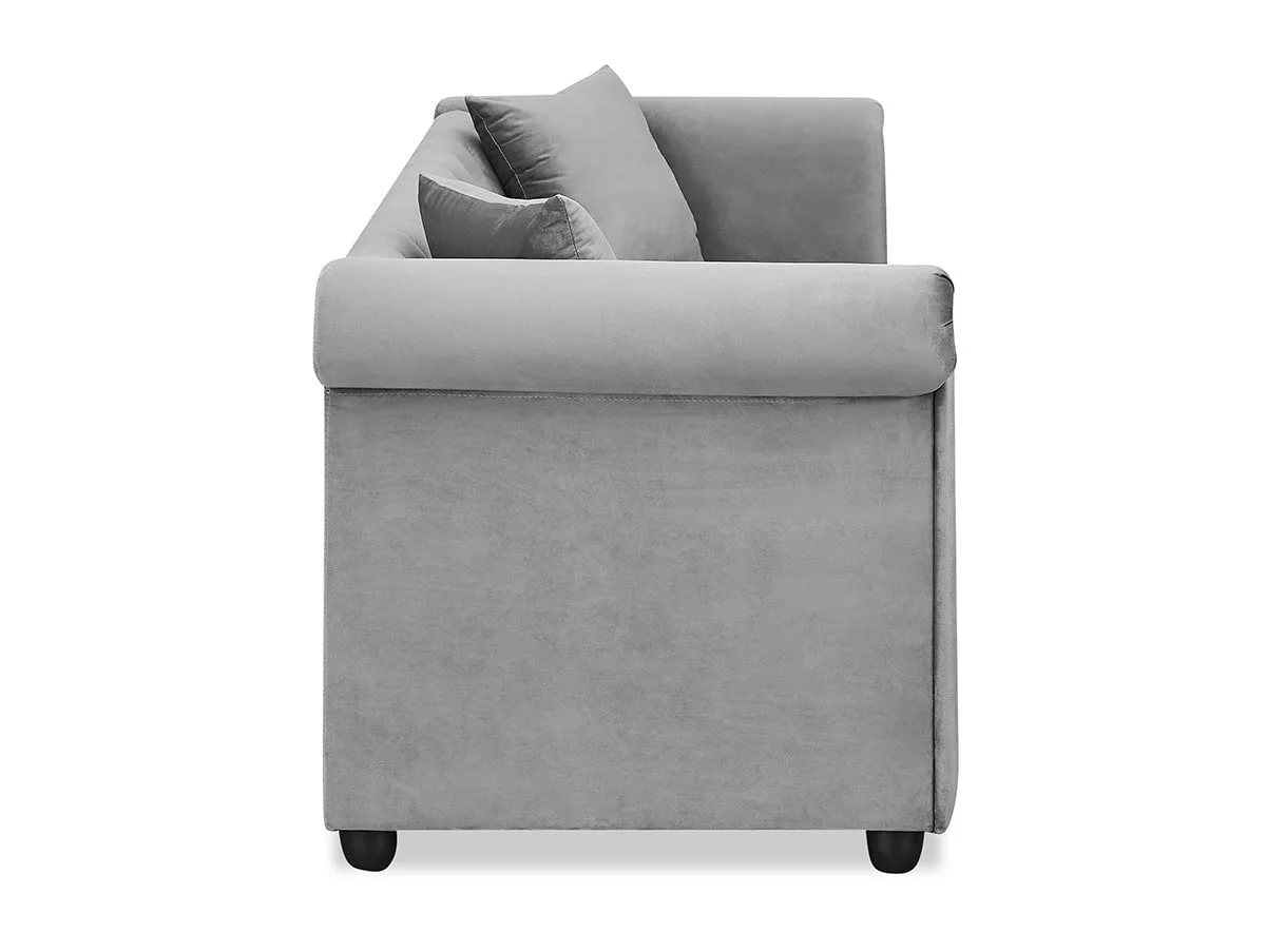 TGC TGC Cambridge Grey Velvet Fabric 3 Seater Sofa