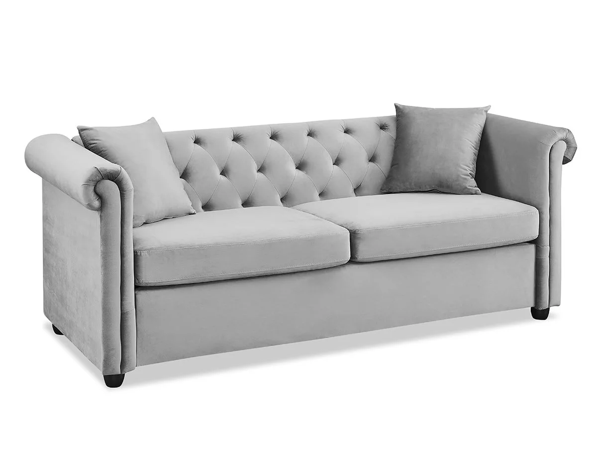 TGC TGC Cambridge Grey Velvet Fabric 3 Seater Sofa