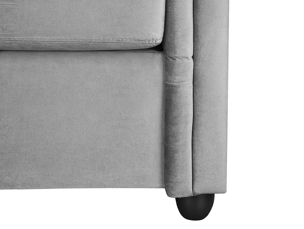 TGC TGC Cambridge Grey Velvet Fabric 3 Seater Sofa