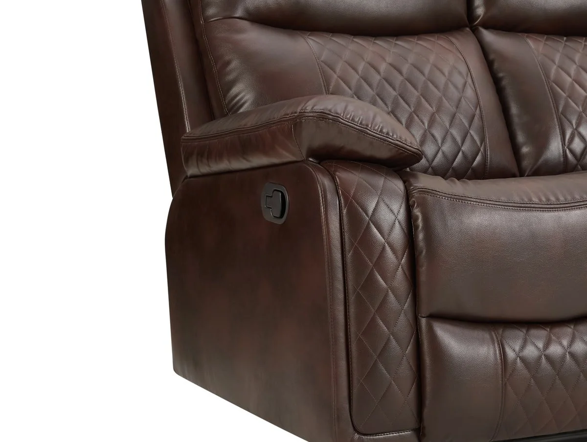 TGC TGC Cameron Brown 3 Seater Manual Recliner Sofa