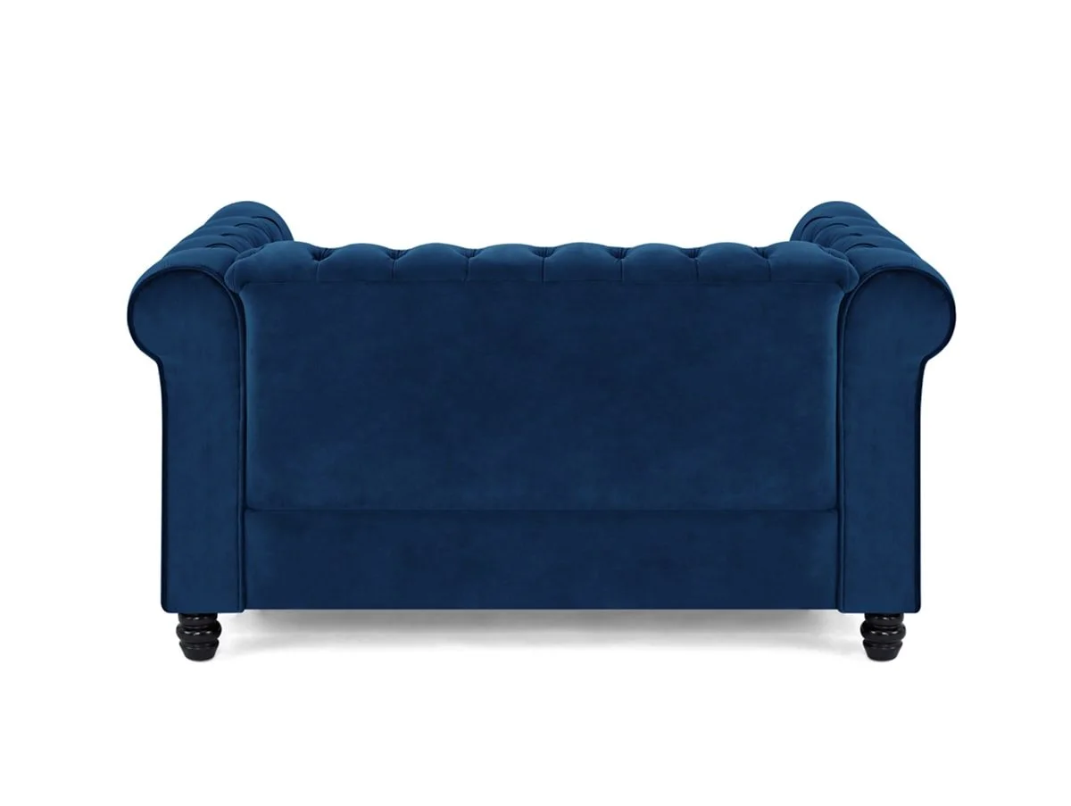 TGC TGC Chester Blue Velvet Fabric 2 Seater Sofa