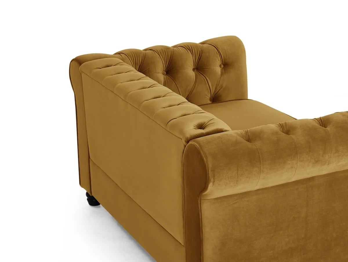 TGC TGC Chester Gold Velvet Fabric 2 Seater Sofa