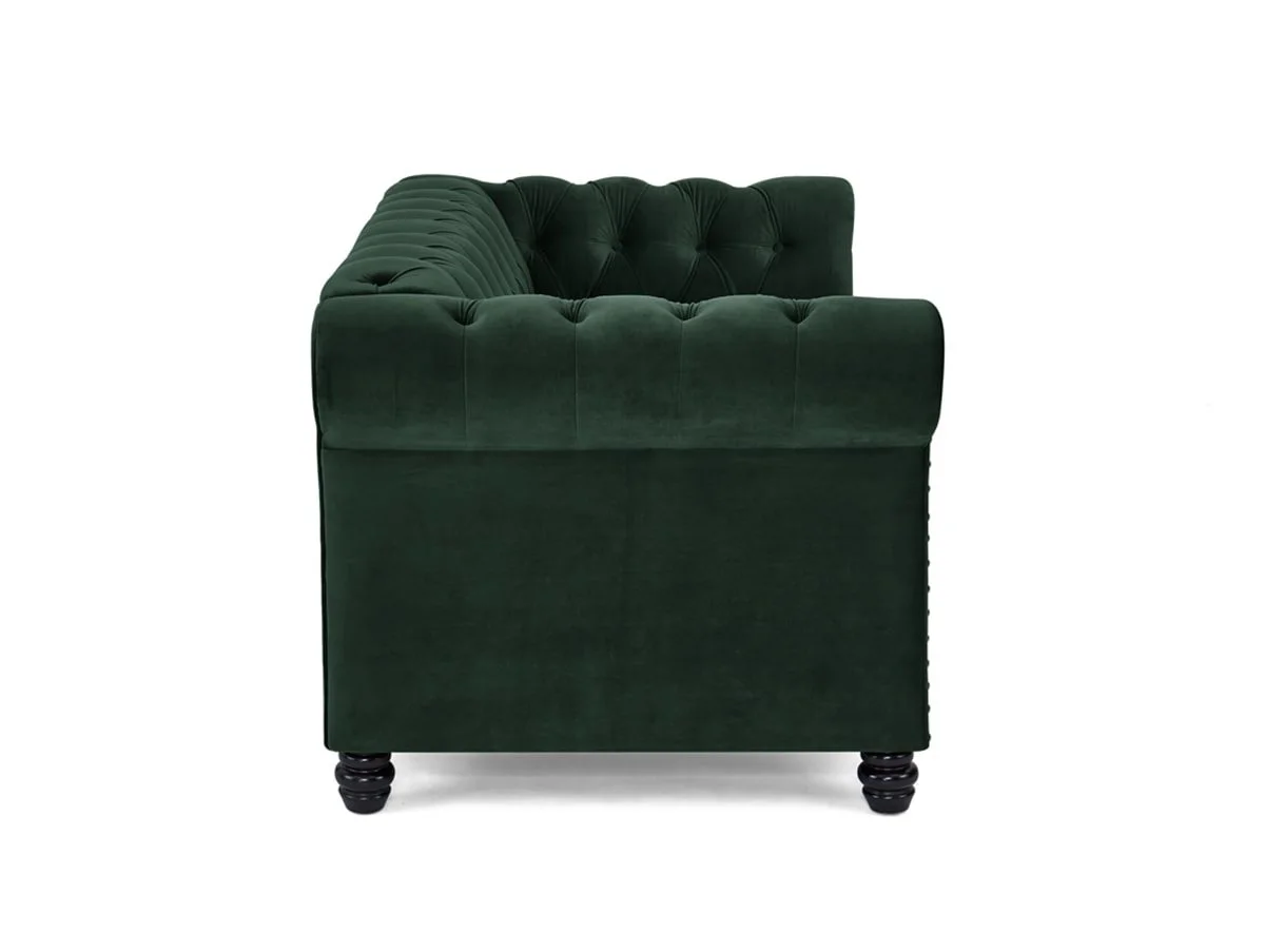 TGC TGC Chester Green Velvet Fabric 2 Seater Sofa