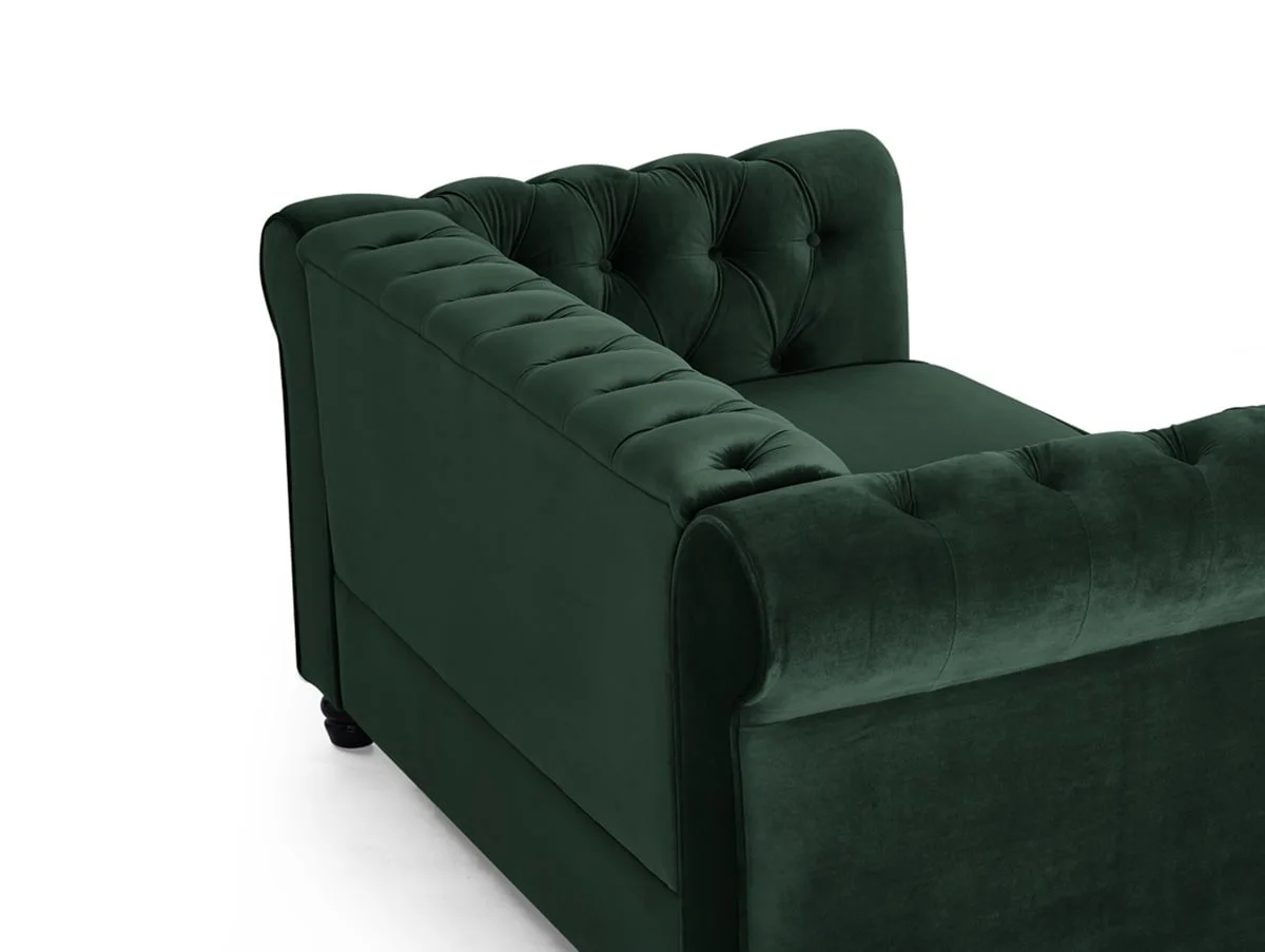 TGC TGC Chester Green Velvet Fabric 2 Seater Sofa