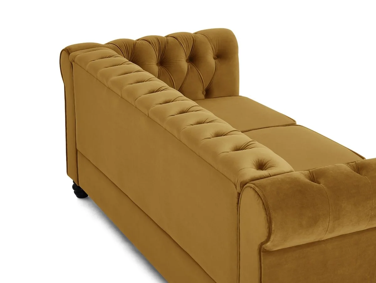 TGC TGC Chester Gold Velvet Fabric 3 Seater Sofa