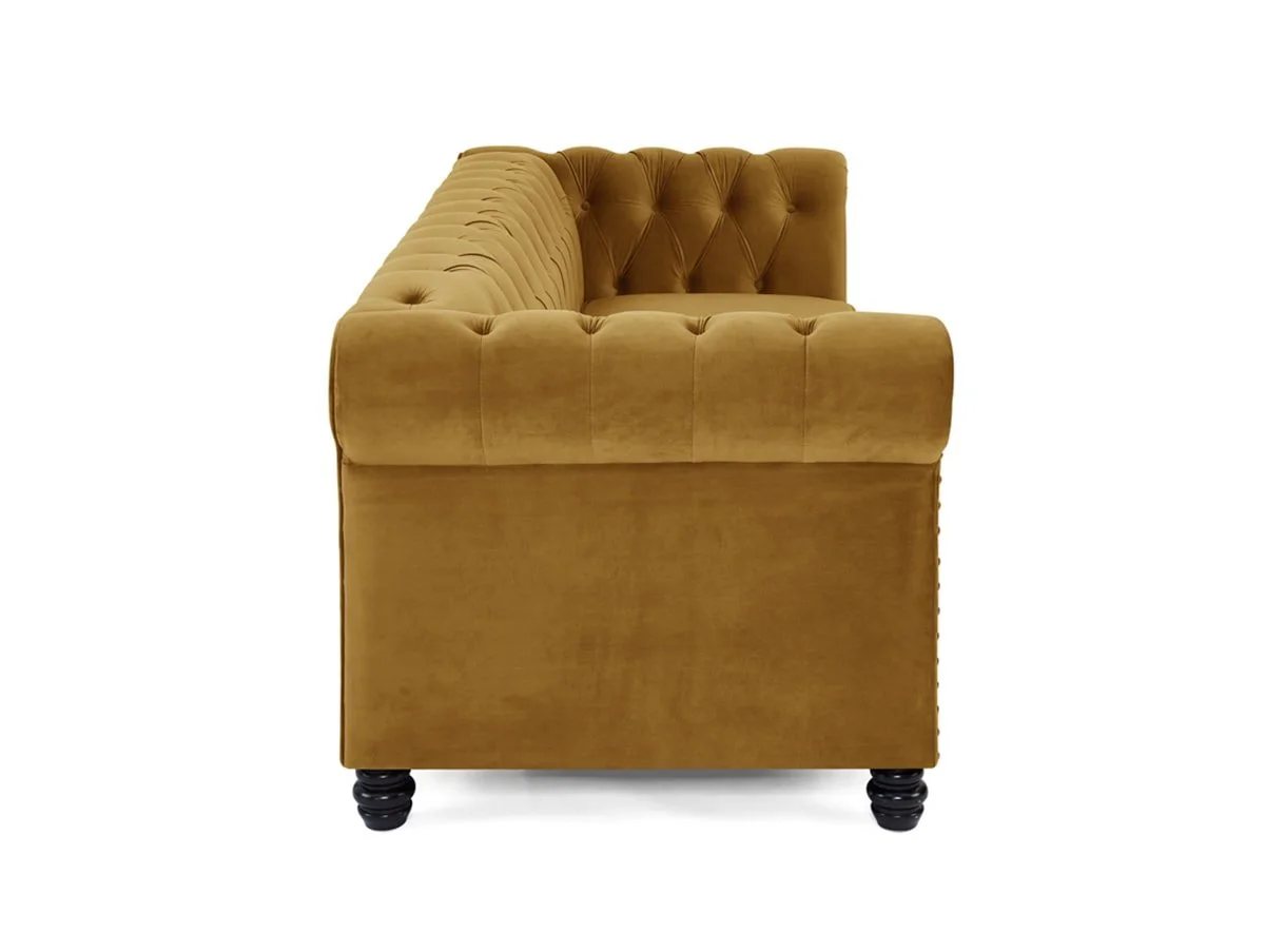 TGC TGC Chester Gold Velvet Fabric 3 Seater Sofa