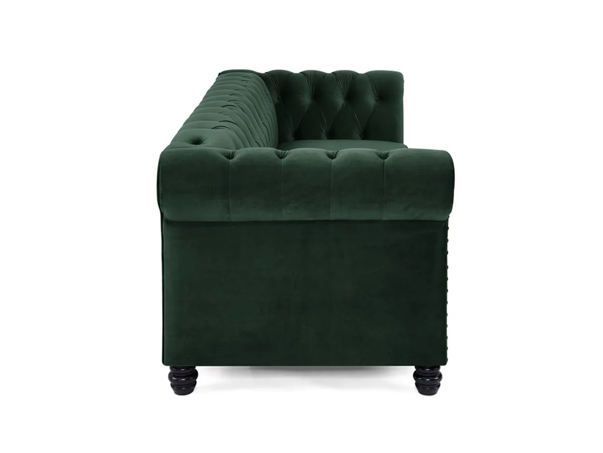 TGC TGC Chester Green Velvet Fabric 3 Seater Sofa