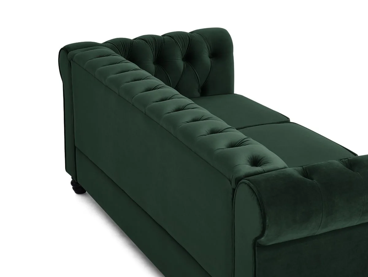 TGC TGC Chester Green Velvet Fabric 3 Seater Sofa