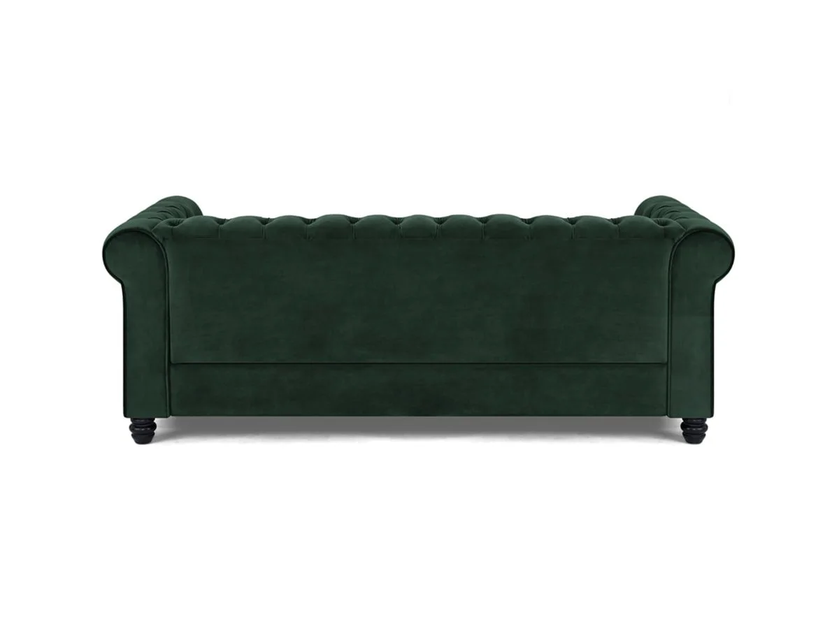 TGC TGC Chester Green Velvet Fabric 3 Seater Sofa