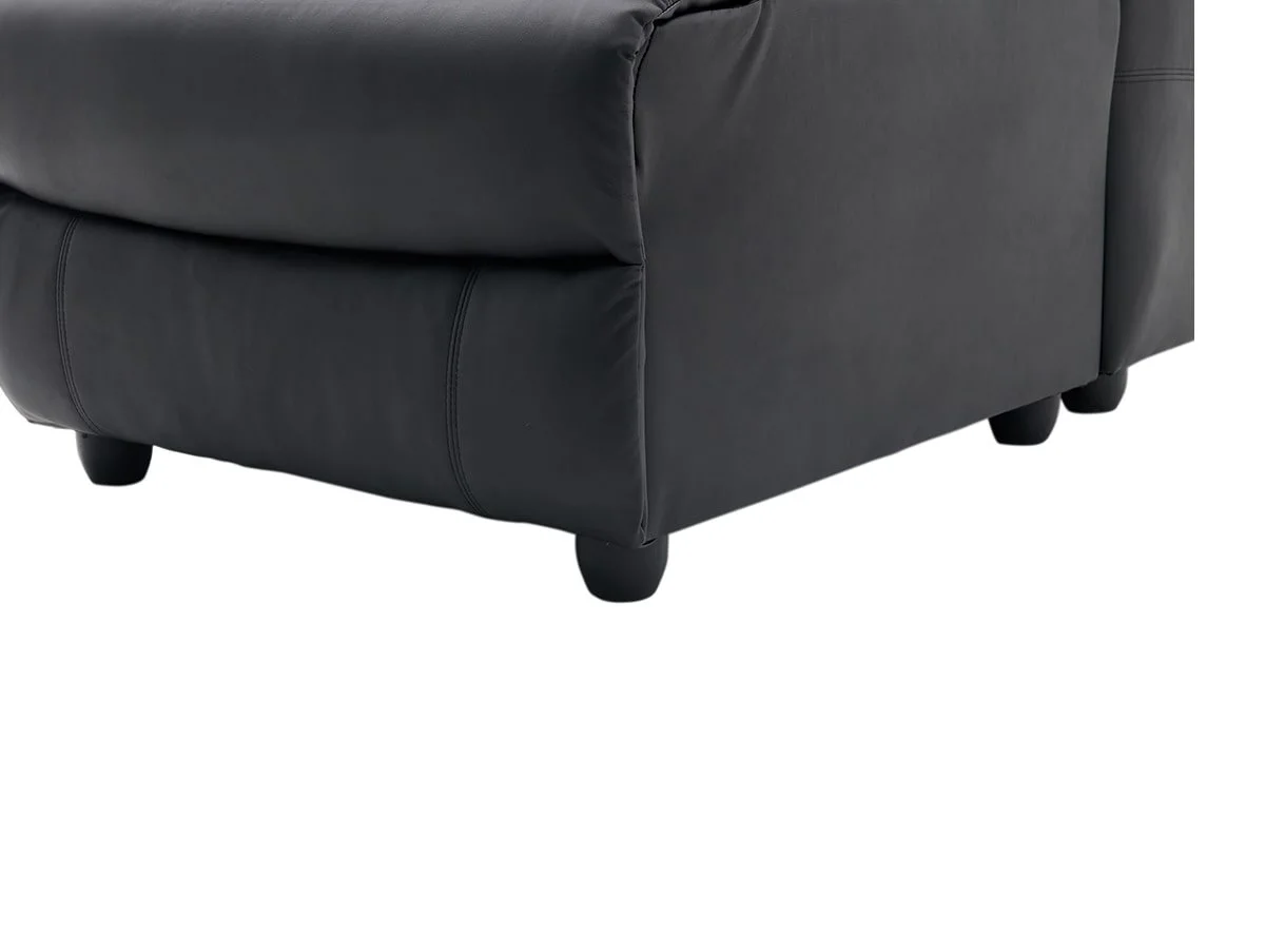 TGC TGC Colin Black Right Hand Chaise Faux Leather Corner Sofa