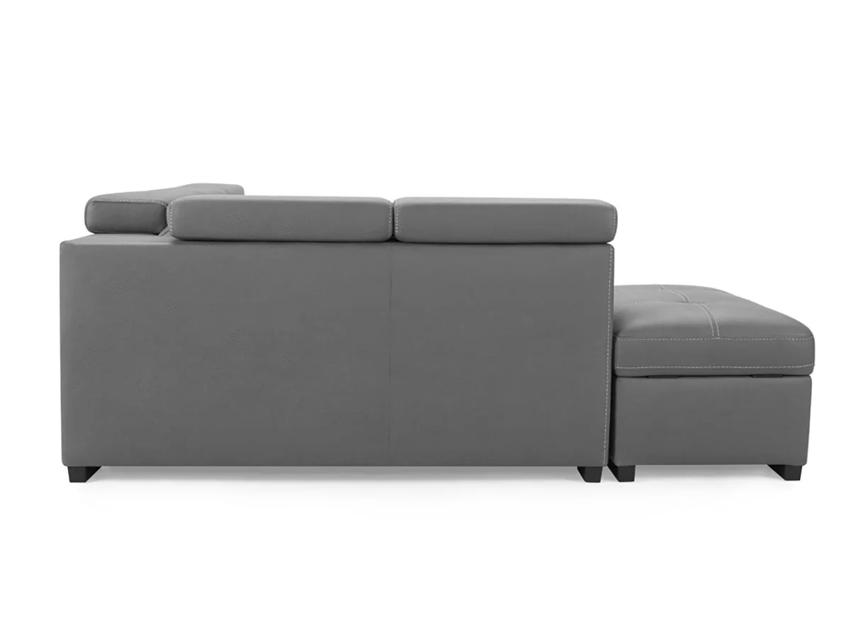 TGC TGC Crimson Grey Left Hand Faux Leather Corner Sofa with Storage