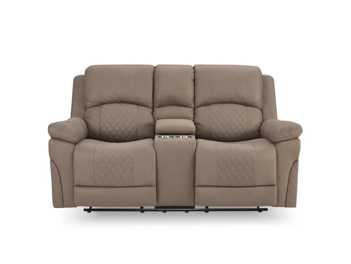 TGC TGC Doran Brown Faux Leather 2 Seater Manual Recliner Sofa